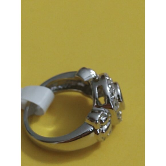 Italian 925 Sterling Silver Women's Ring with Clear Rhinestone -  Size 5 New - Picture 5 of 7